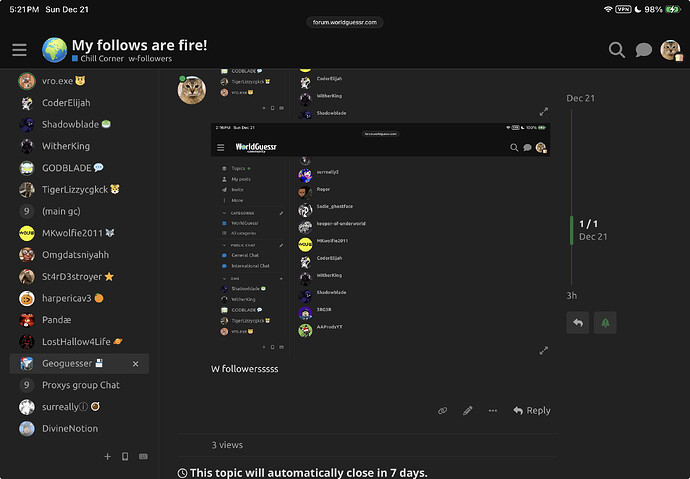 My follows are fire! - Chill Corner - WorldGuessr Forum
