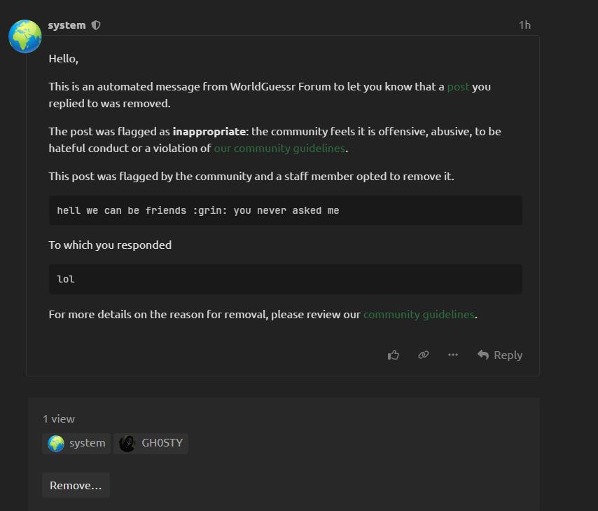 flagged for being friendly? - Chill Corner - WorldGuessr Forum